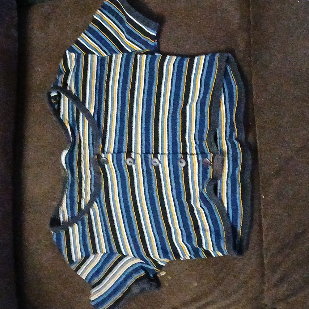 Unbranded striped button up crop